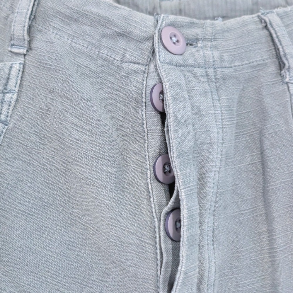 Free People Blue Grey Slub Texture Utility Cargo Pants XS Relaxed Tapered Leg - Picture 7 of 13